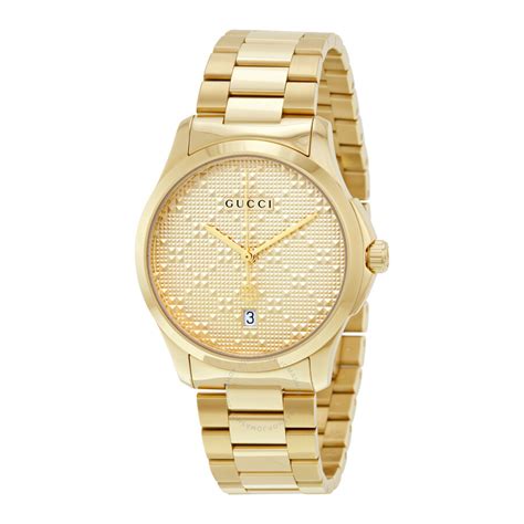 gucci g timeless yellow gold plated bracelet watch|Gucci stainless steel bracelet watch.